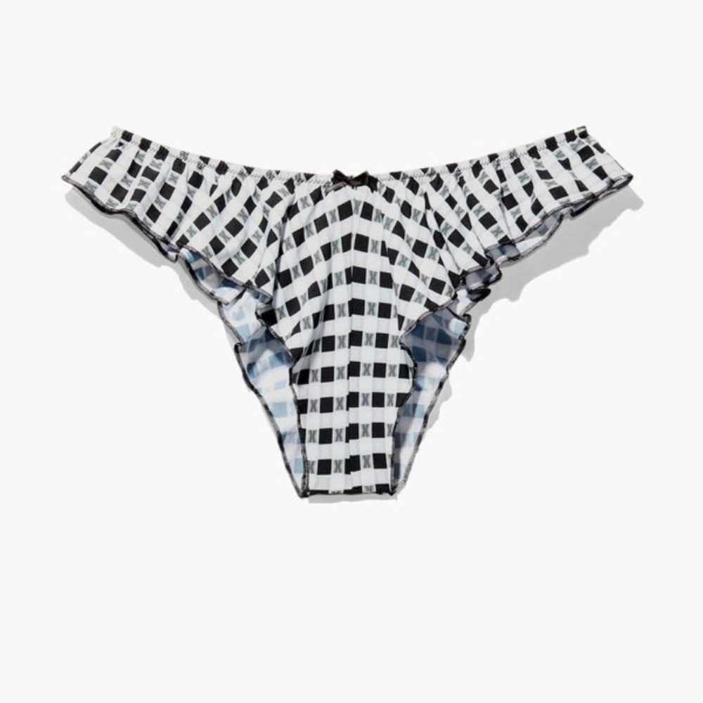 Gingham Remix Undie with Ruffle Trim